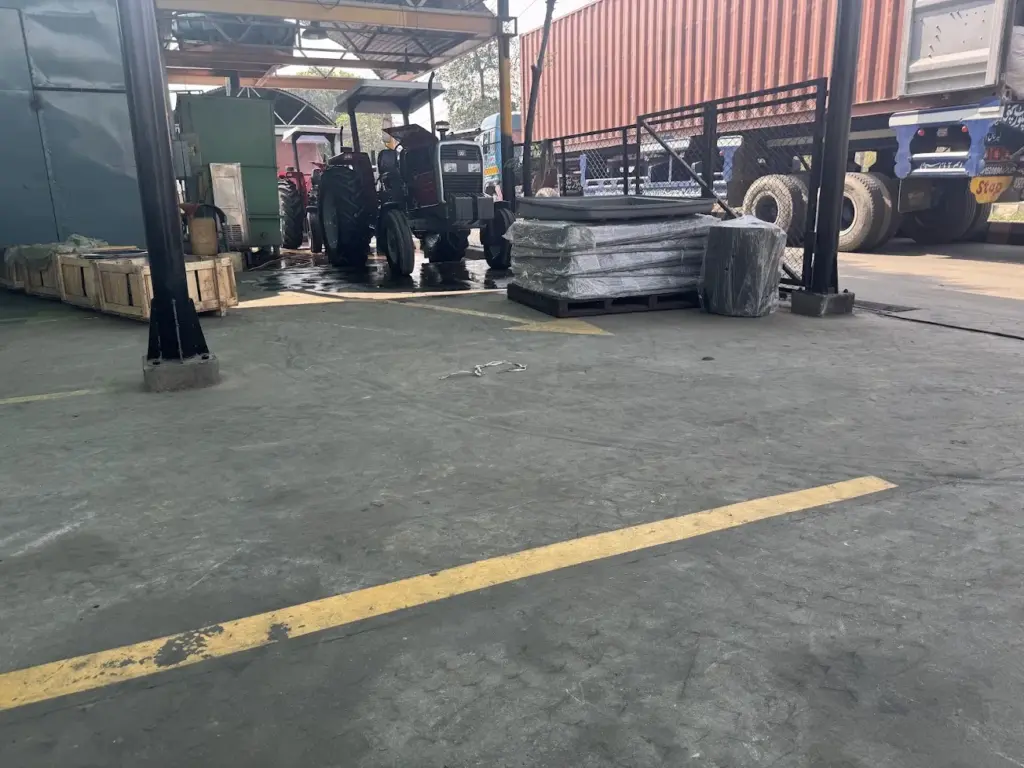 Tractors in loading yard before export dispatch