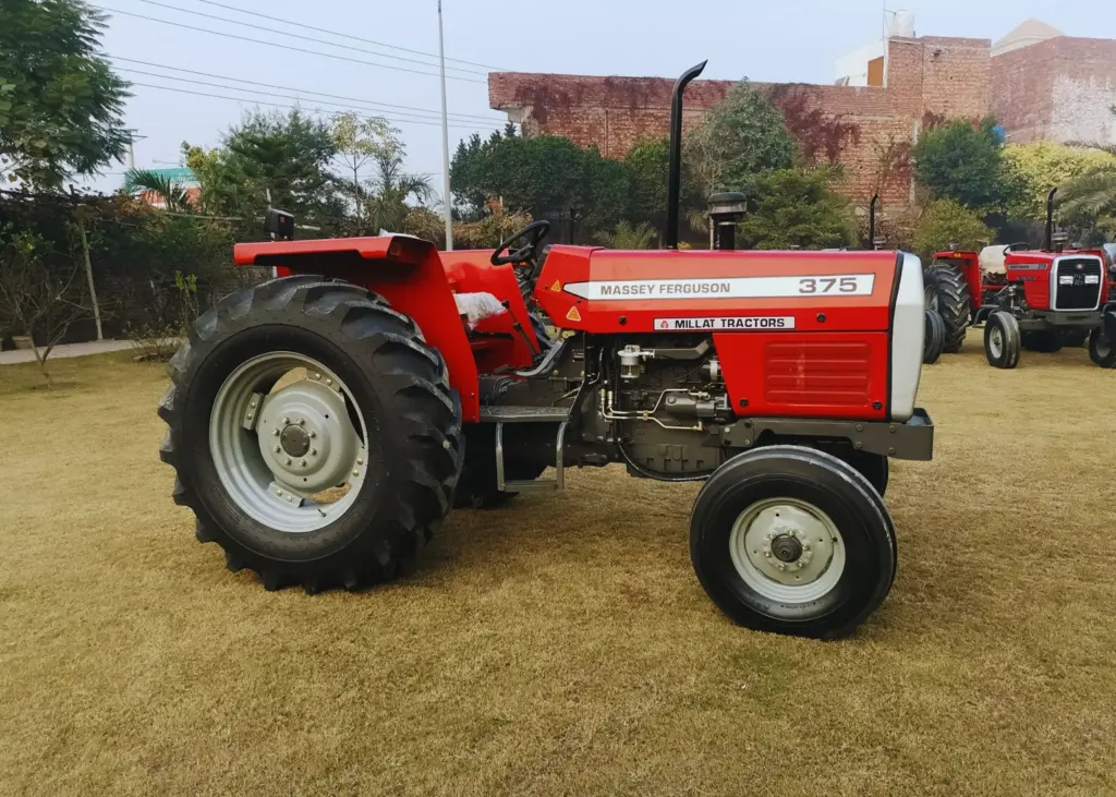 MF 375 tractor prepared for export buyers